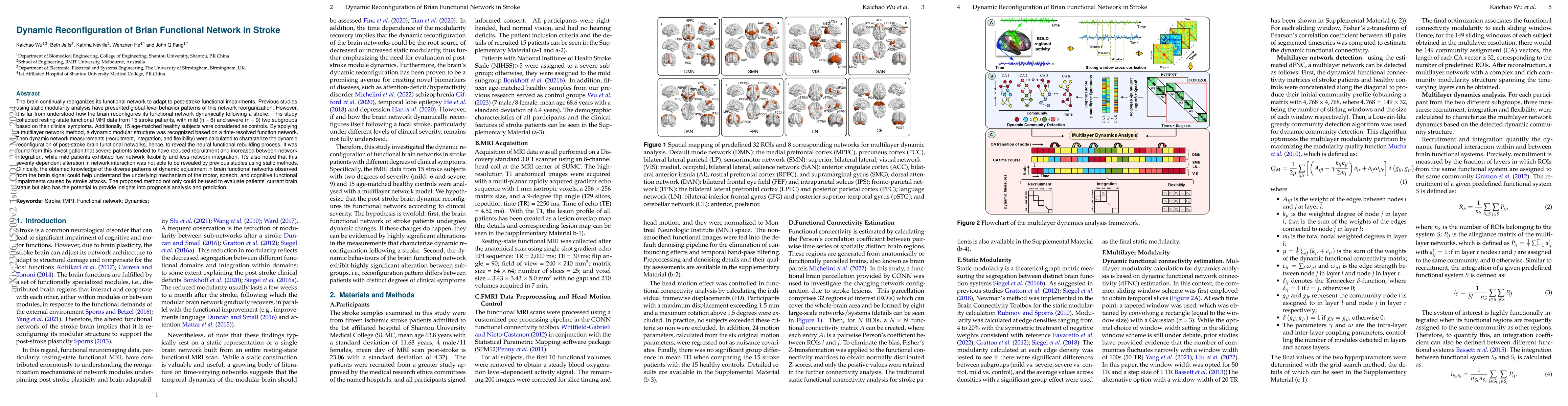Thumbnail for Dynamic Reconfiguration of Brain Functional Network in Stroke