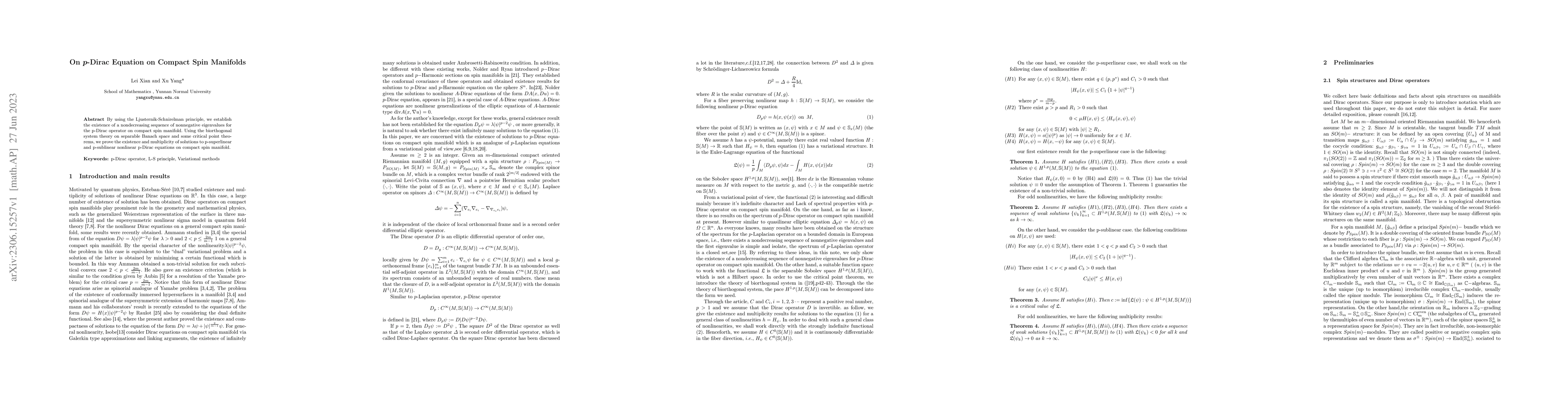 Thumbnail for On $p$-Dirac Equation on Compact Spin Manifolds