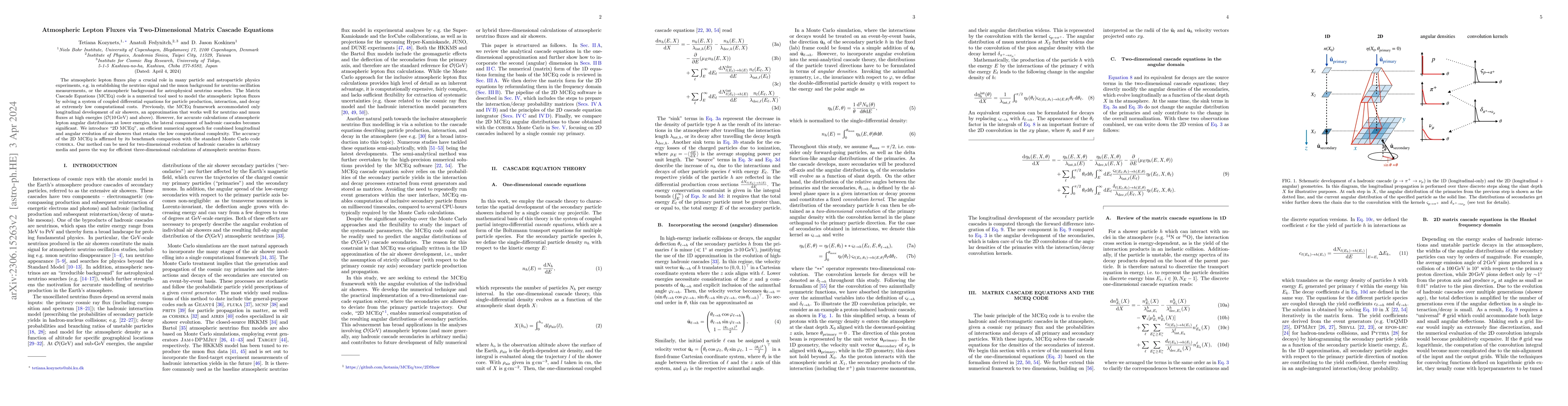 Thumbnail for Atmospheric Lepton Fluxes via Two-Dimensional Matrix Cascade Equations