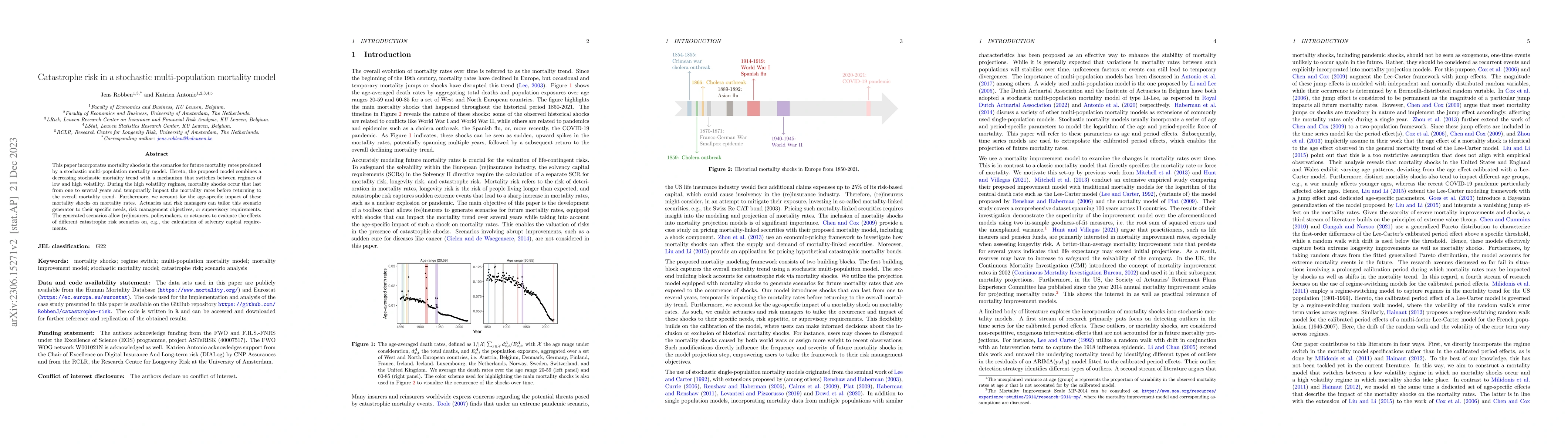 Thumbnail for Catastrophe Risk in a Stochastic Multi-Population Mortality Model