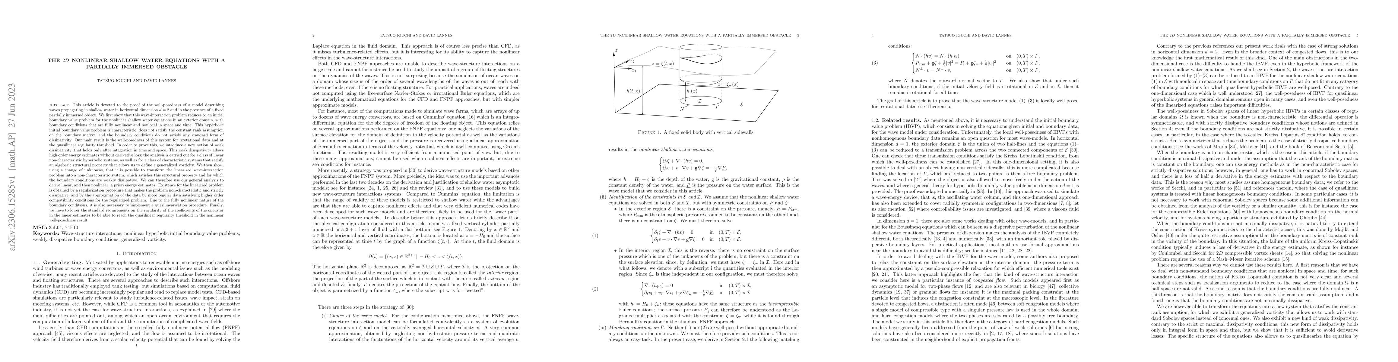 Thumbnail for The $2D$ nonlinear shallow water equations with a partially immersed
  obstacle