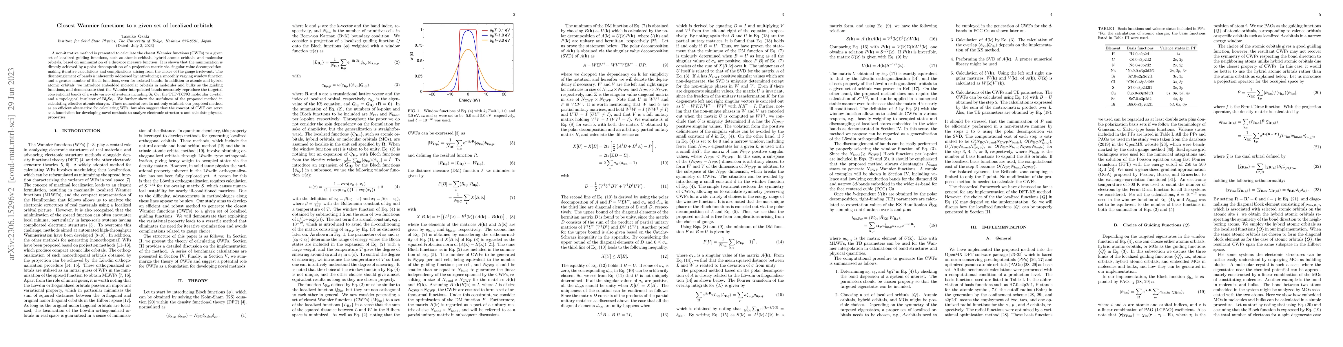 Thumbnail for Closest Wannier functions to a given set of localized orbitals