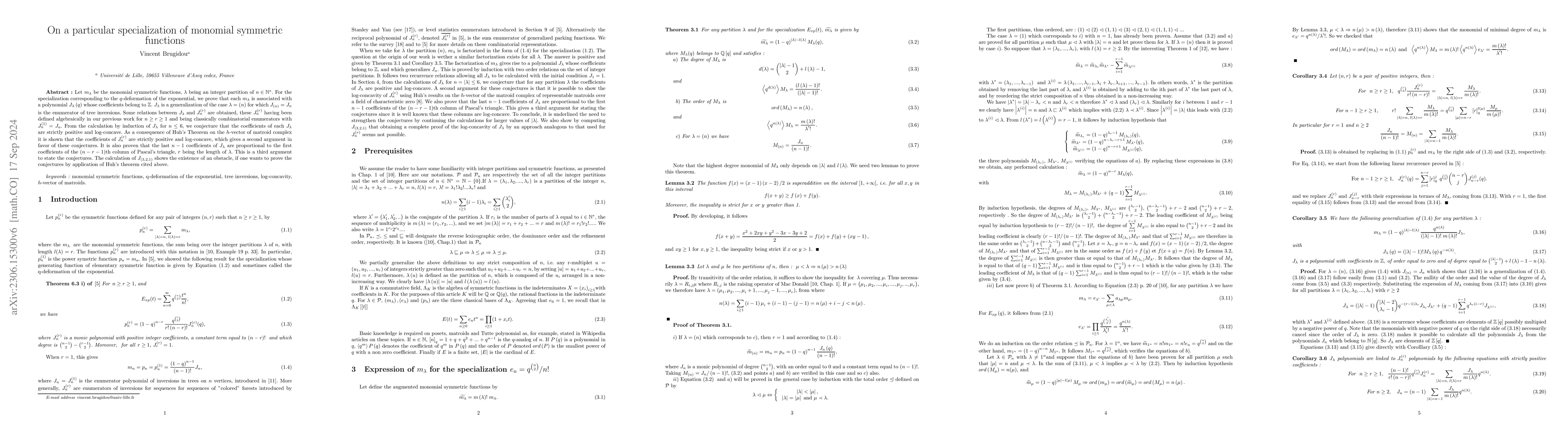 Thumbnail for On a particular specialization of monomial symmetric functions