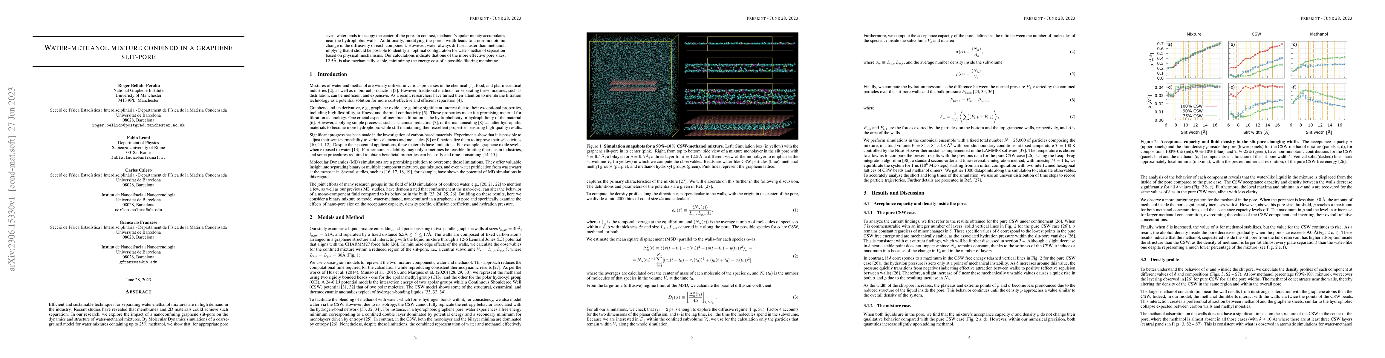 Thumbnail for Water-methanol mixture confined in a graphene slit-pore