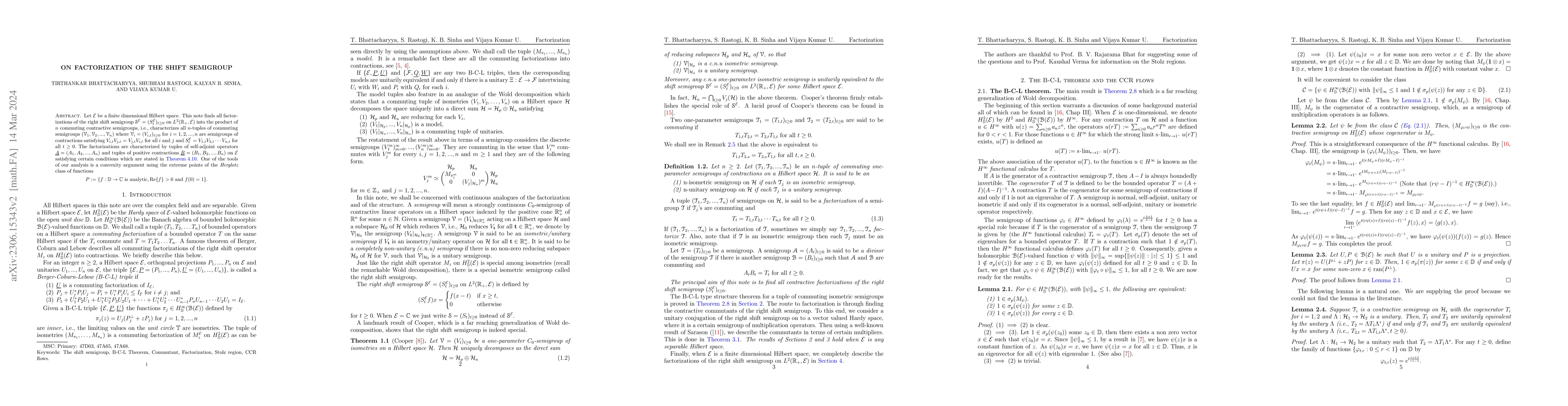 Thumbnail for On factorization of the shift semigroup