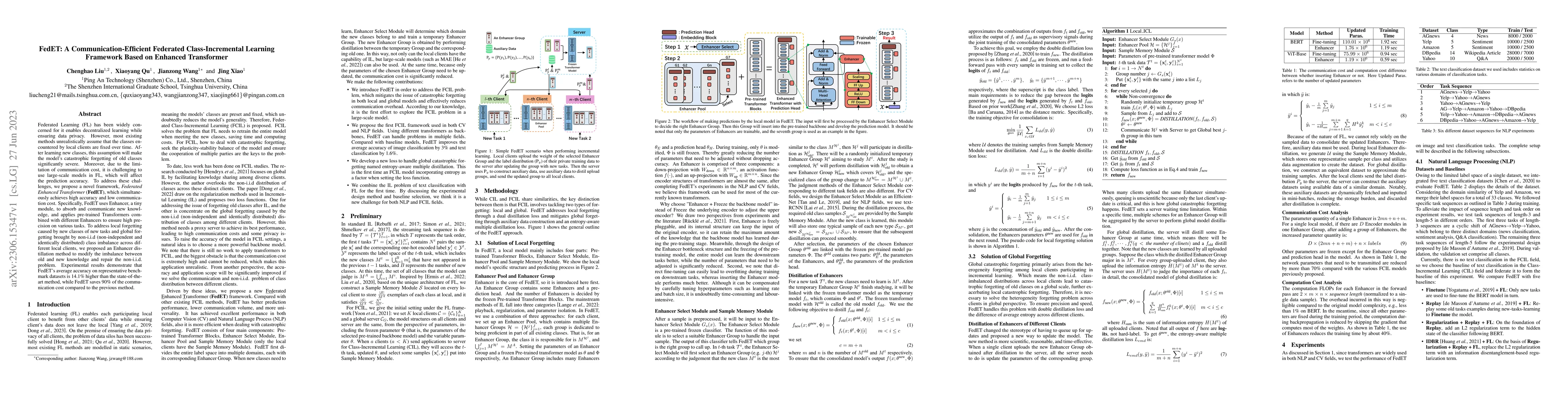 Thumbnail for FedET: A Communication-Efficient Federated Class-Incremental Learning
  Framework Based on Enhanced Transformer