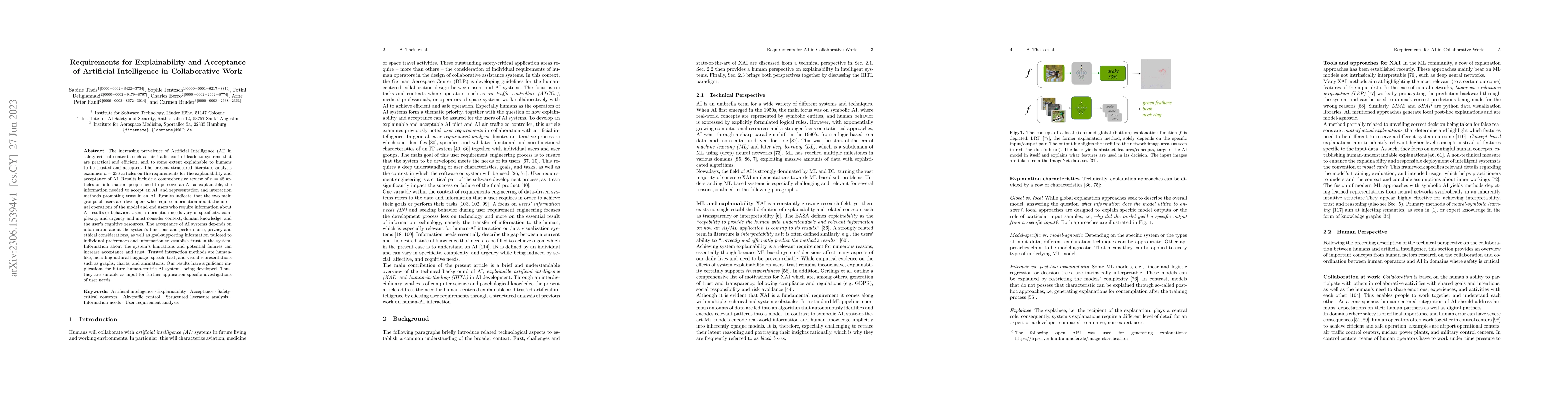 Thumbnail for Requirements for Explainability and Acceptance of Artificial
  Intelligence in Collaborative Work