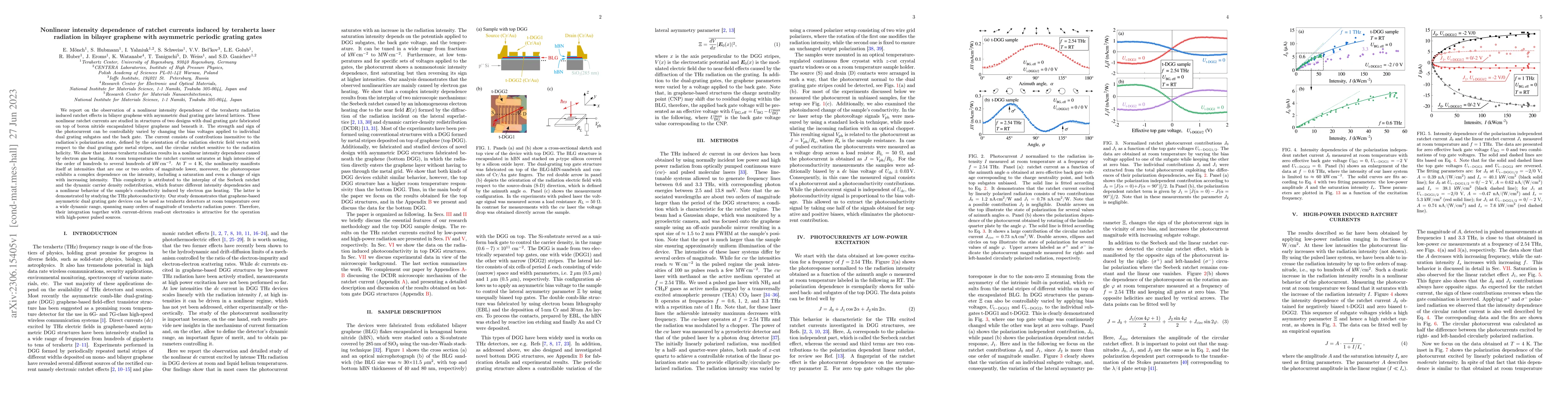 Thumbnail for Nonlinear intensity dependence of ratchet currents induced by terahertz
  laser radiation in bilayer graphene with asymmetric periodic grating gates