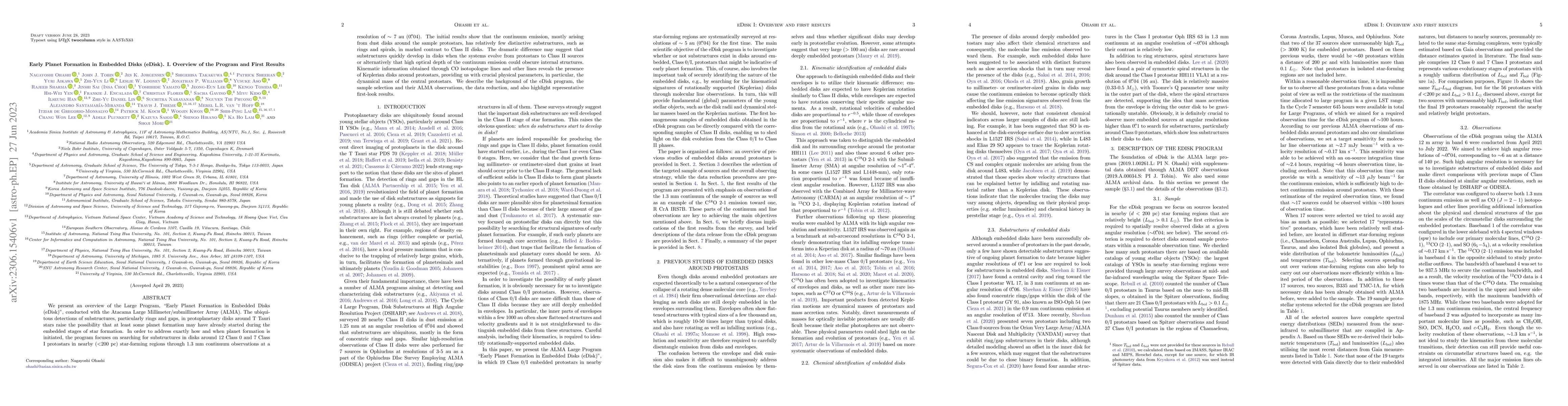 Thumbnail for Early Planet Formation in Embedded Disks (eDisk). I. Overview of the
  Program and First Results