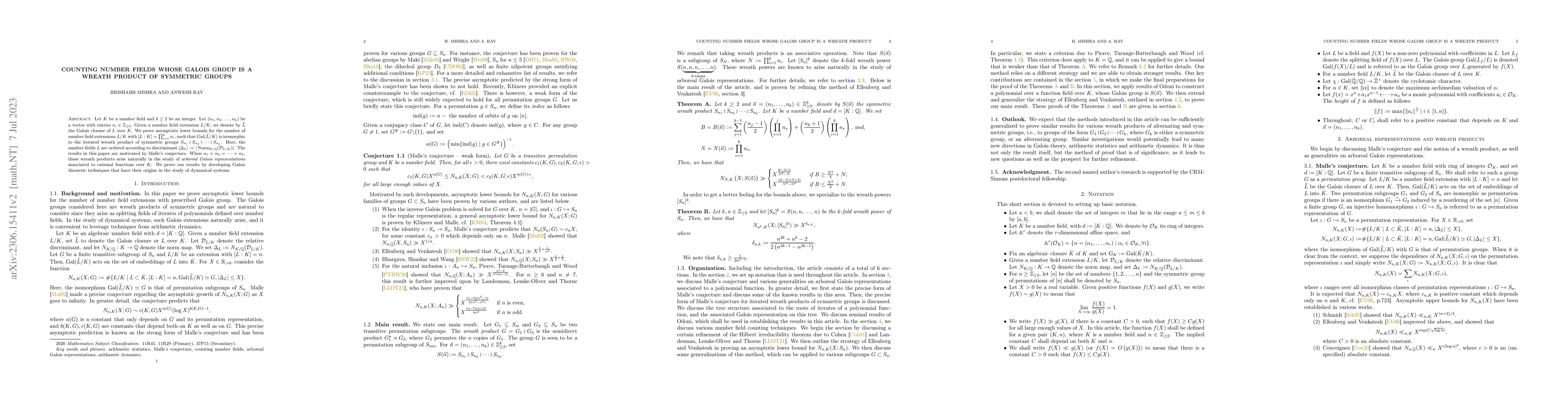 Thumbnail for Counting number fields whose Galois group is a wreath product of
  symmetric groups