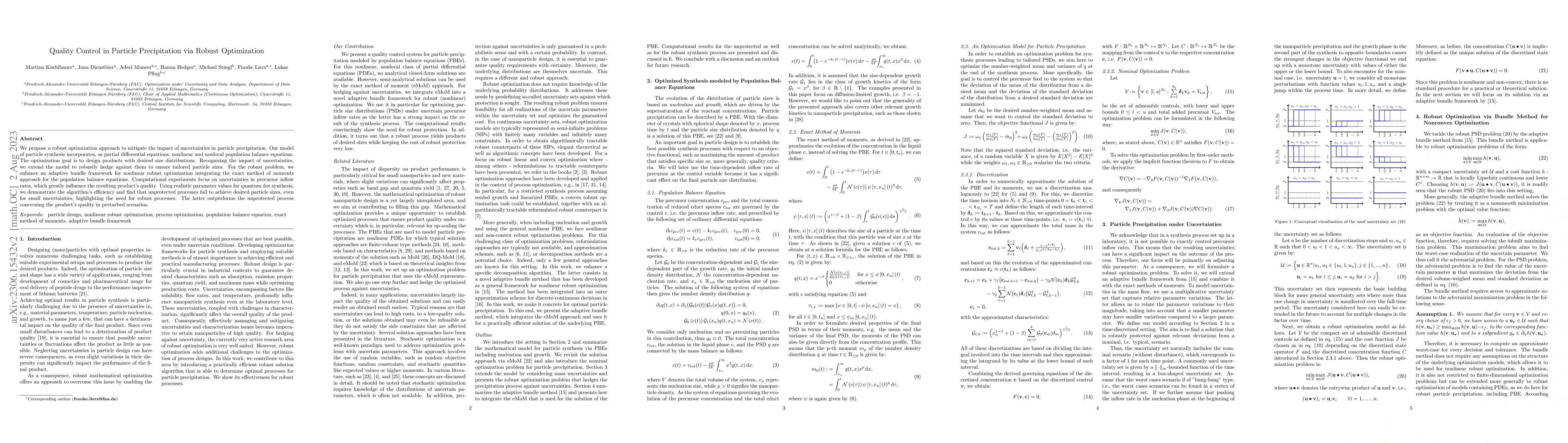 Thumbnail for Quality Control in Particle Precipitation via Robust Optimization