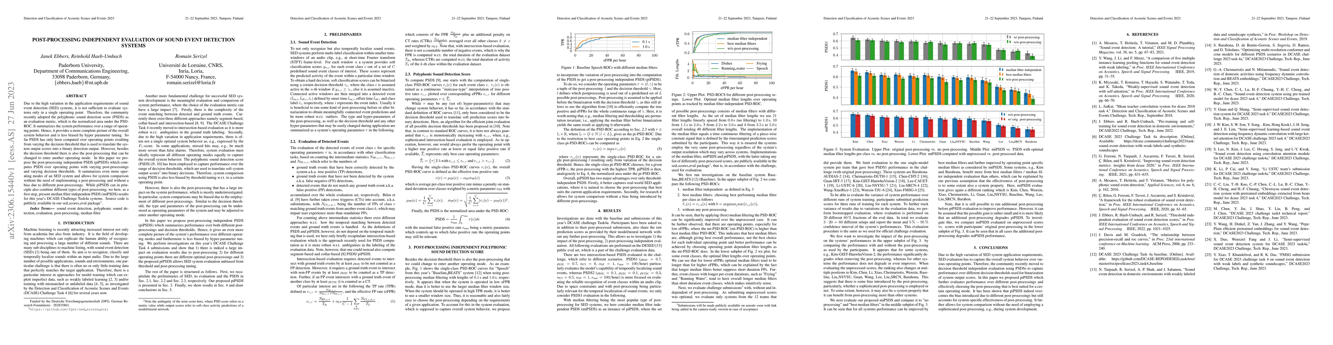 Thumbnail for Post-Processing Independent Evaluation of Sound Event Detection Systems