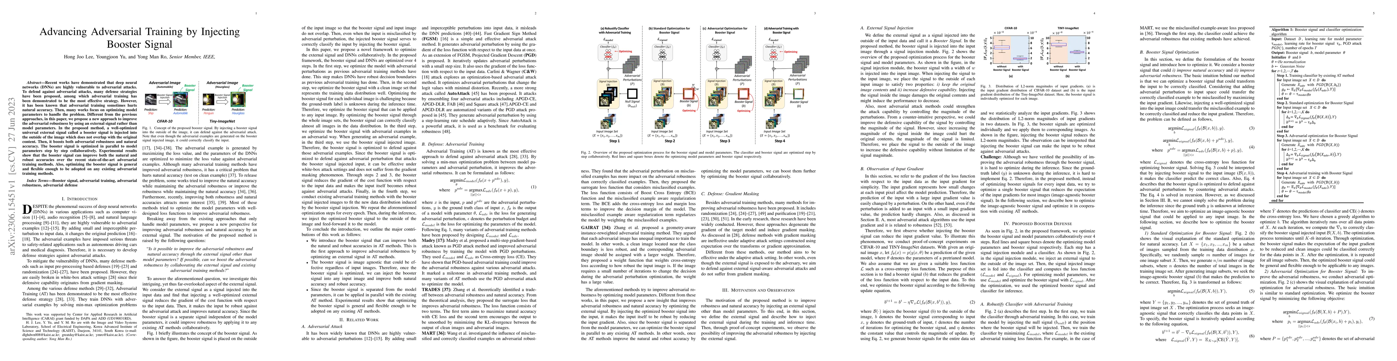 Thumbnail for Advancing Adversarial Training by Injecting Booster Signal