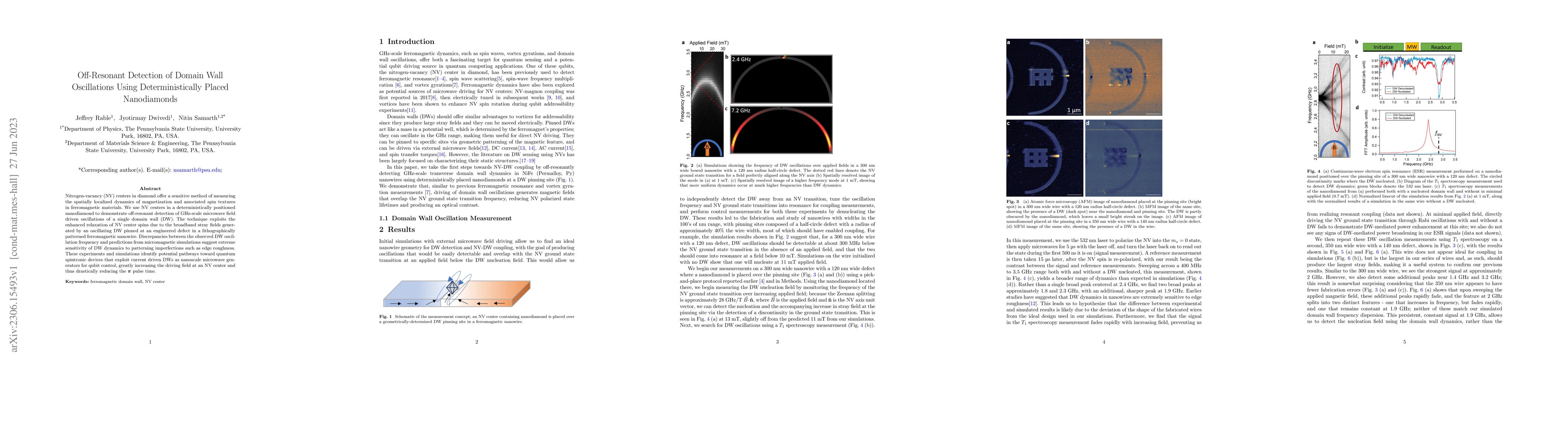 Thumbnail for Off-Resonant Detection of Domain Wall Oscillations Using
  Deterministically Placed Nanodiamonds