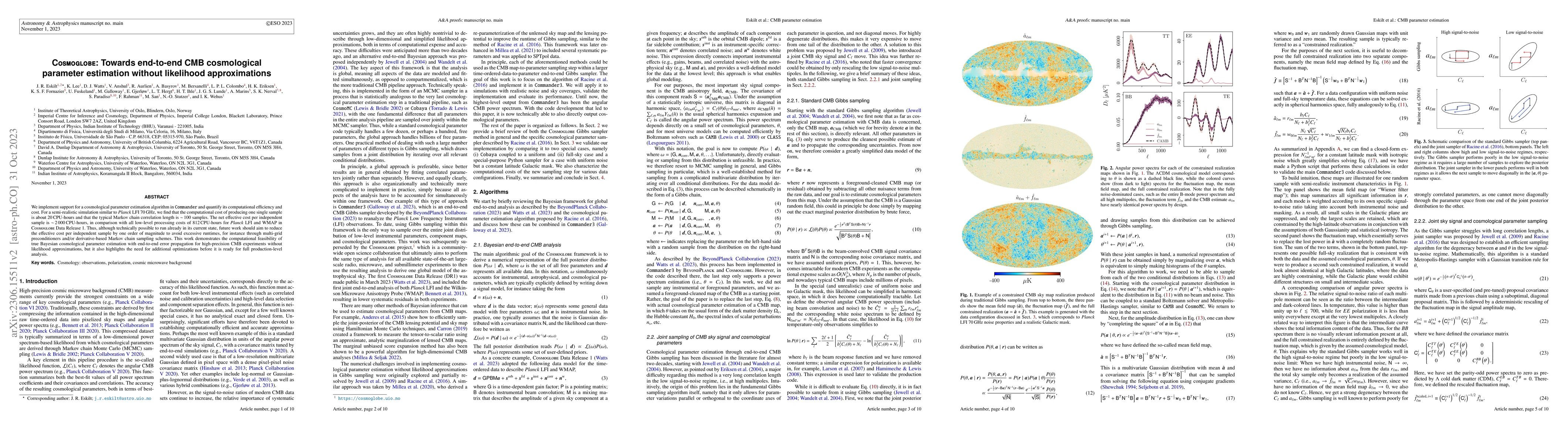 Thumbnail for Cosmoglobe: Towards end-to-end CMB cosmological parameter estimation
  without likelihood approximations