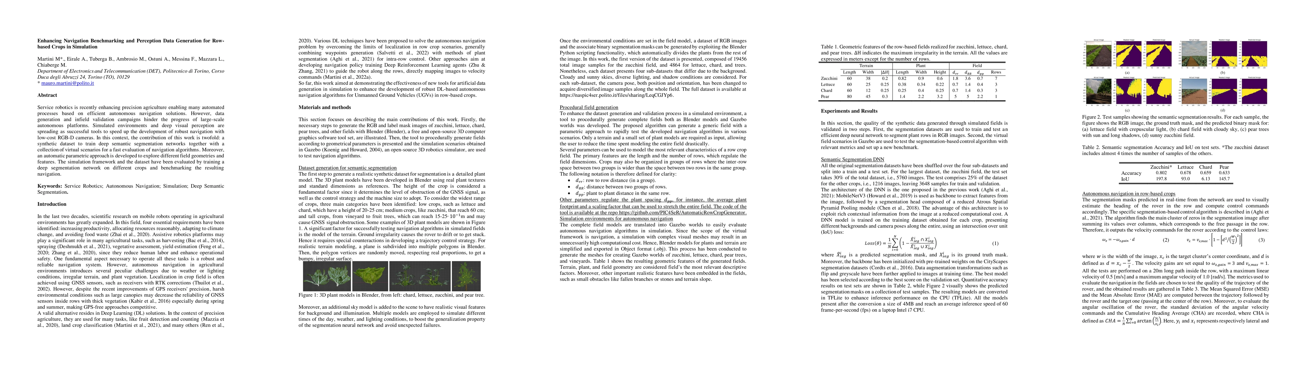 Thumbnail for Enhancing Navigation Benchmarking and Perception Data Generation for
  Row-based Crops in Simulation
