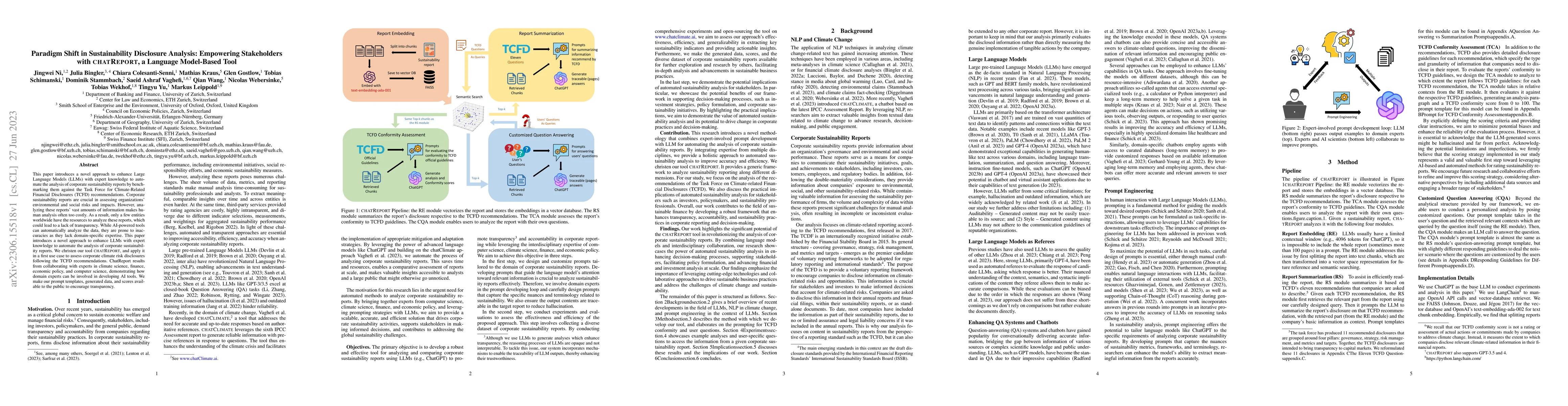 Thumbnail for Paradigm Shift in Sustainability Disclosure Analysis: Empowering
  Stakeholders with CHATREPORT, a Language Model-Based Tool
