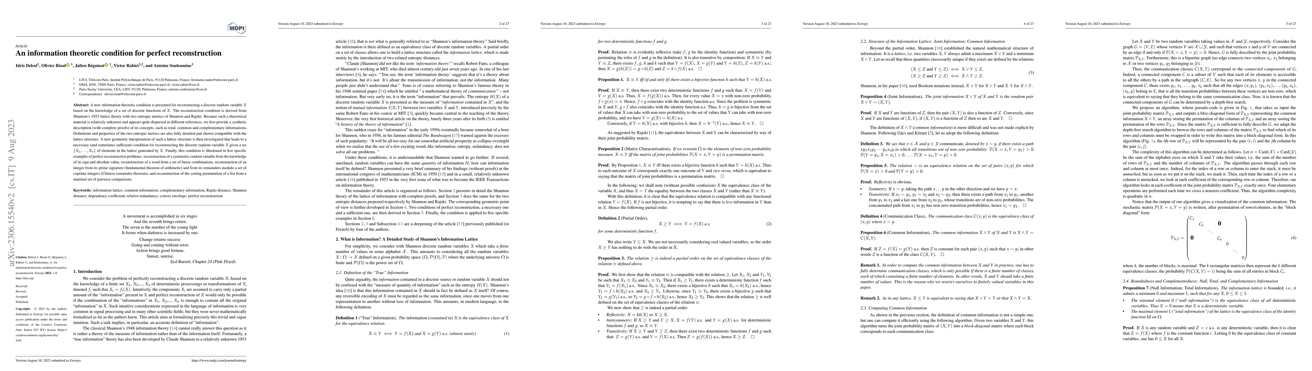 Thumbnail for An information theoretic necessary condition for perfect reconstruction