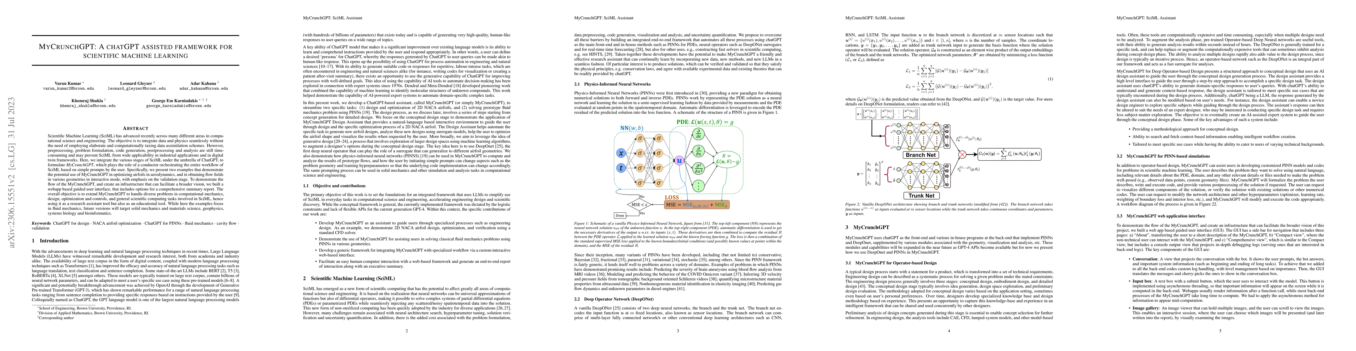 Thumbnail for MyCrunchGPT: A chatGPT assisted framework for scientific machine
  learning