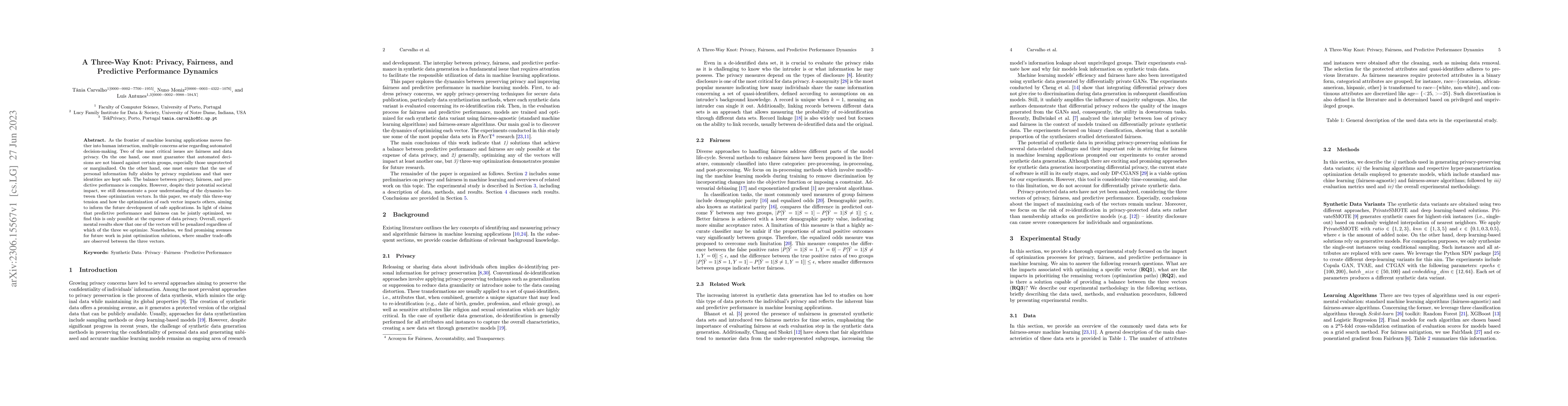 Thumbnail for A Three-Way Knot: Privacy, Fairness, and Predictive Performance Dynamics