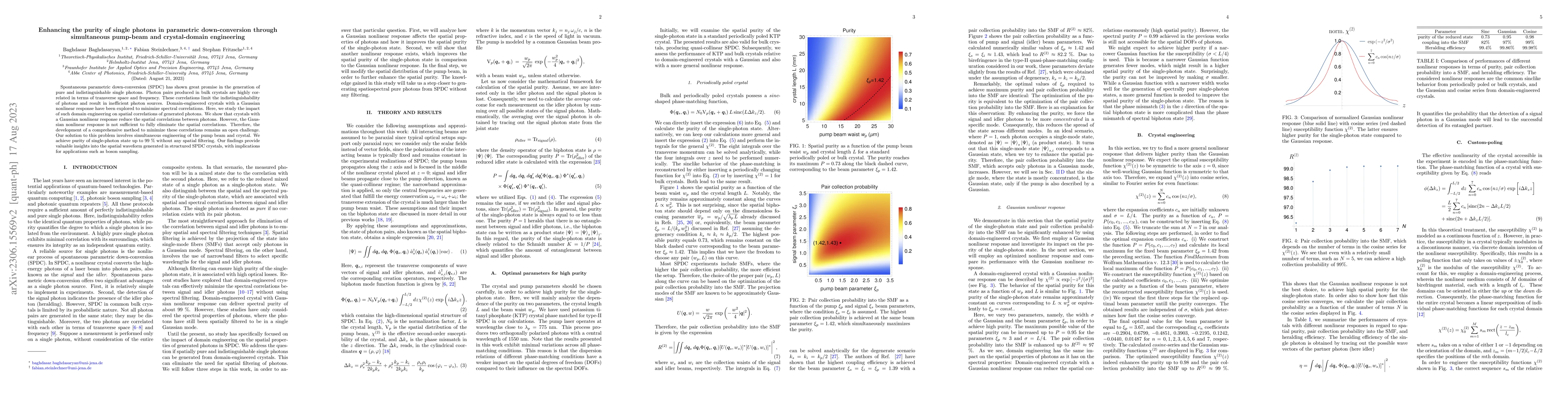 Thumbnail for Enhancing the purity of single photons in parametric down-conversion
  through simultaneous pump-beam and crystal-domain engineering