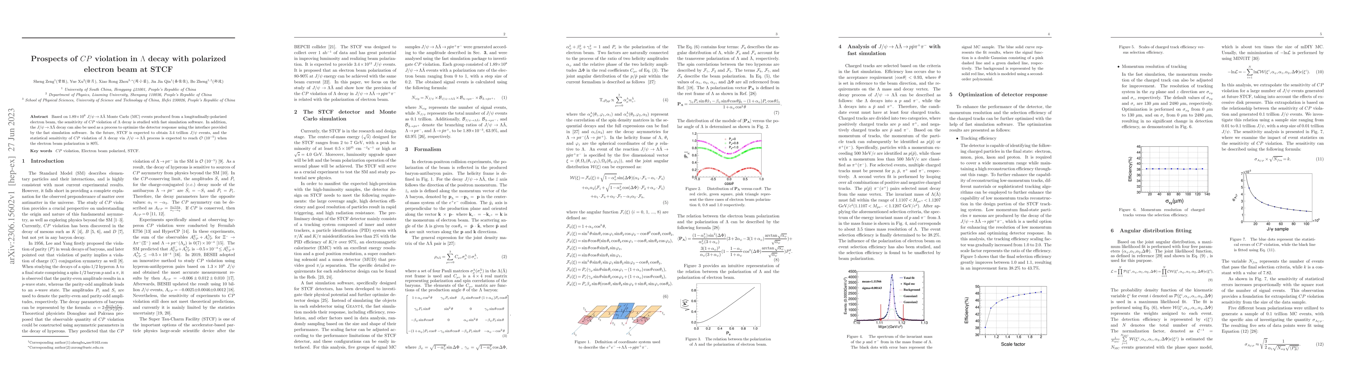 Thumbnail for Prospects of $CP$ violation in $\Lambda$ decay with polarized electron
  beam at STCF