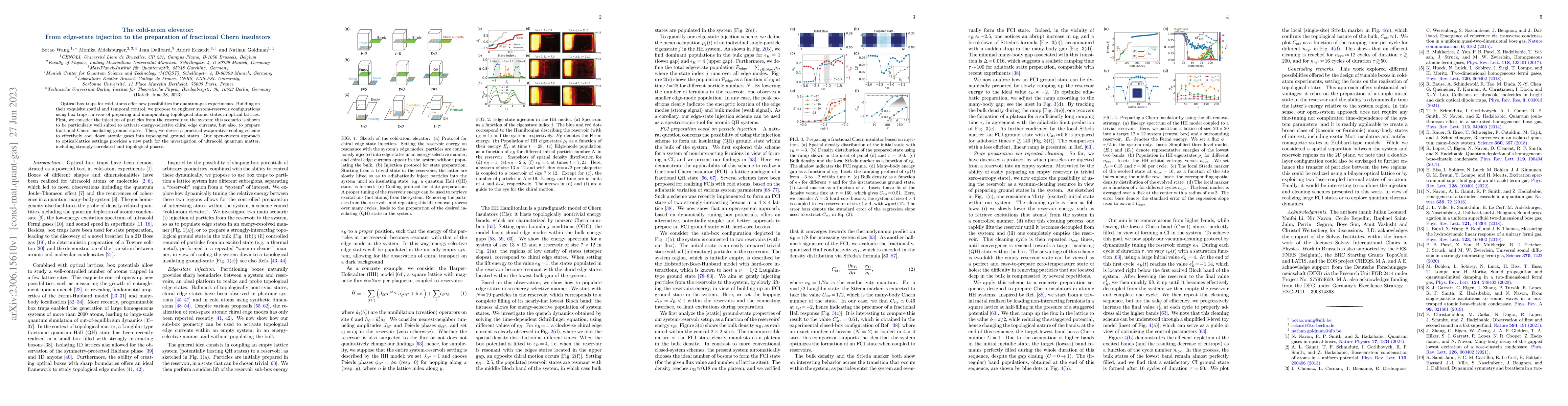 Thumbnail for The cold-atom elevator: From edge-state injection to the preparation of
  fractional Chern insulators