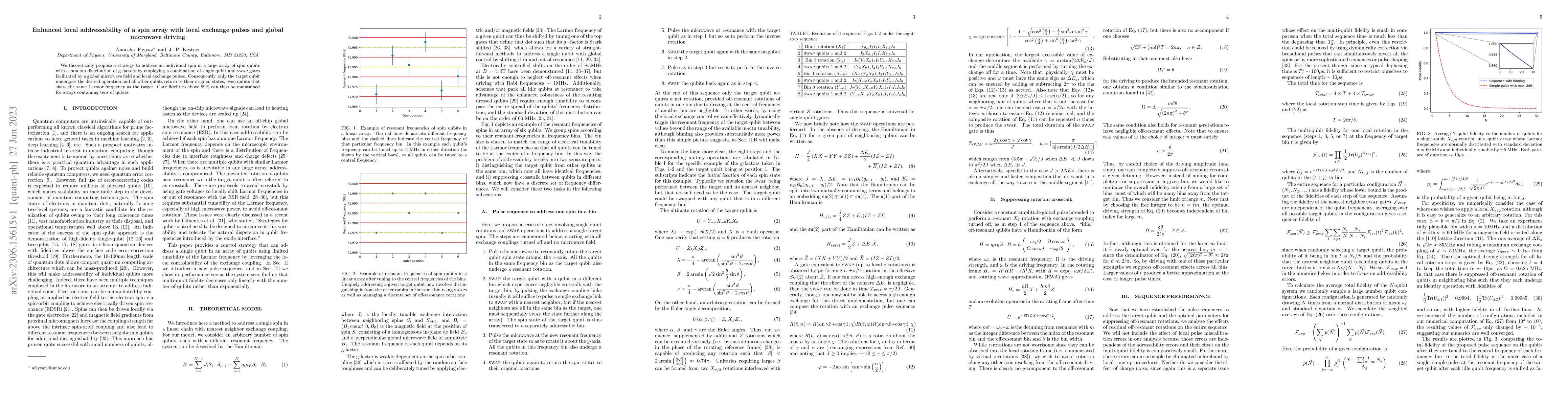 Thumbnail for Enhanced local addressability of a spin array with local exchange pulses
  and global microwave driving