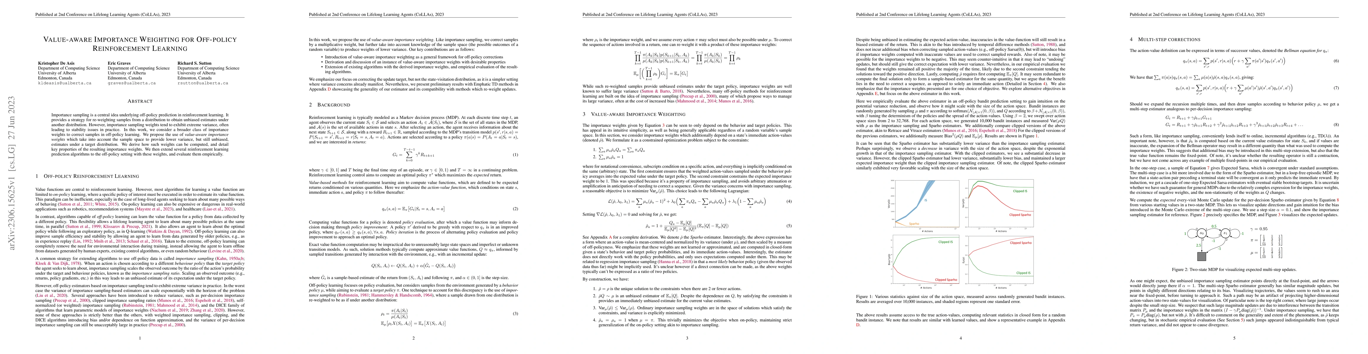 Thumbnail for Value-aware Importance Weighting for Off-policy Reinforcement Learning