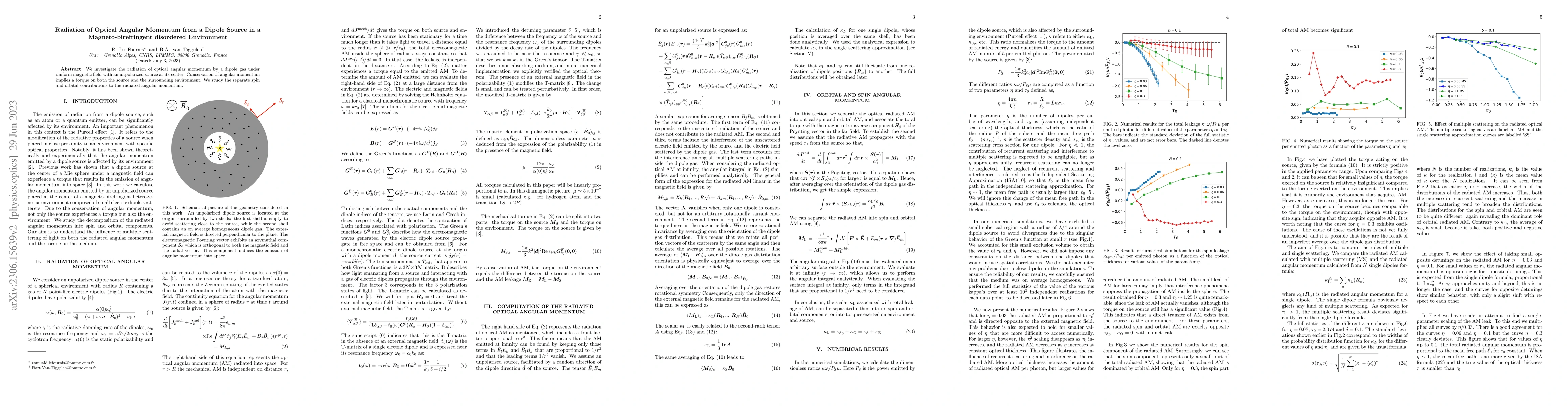 Thumbnail for Radiation of Optical Angular Momentum from a Dipole Source in a
  Magneto-birefringent disordered Environment