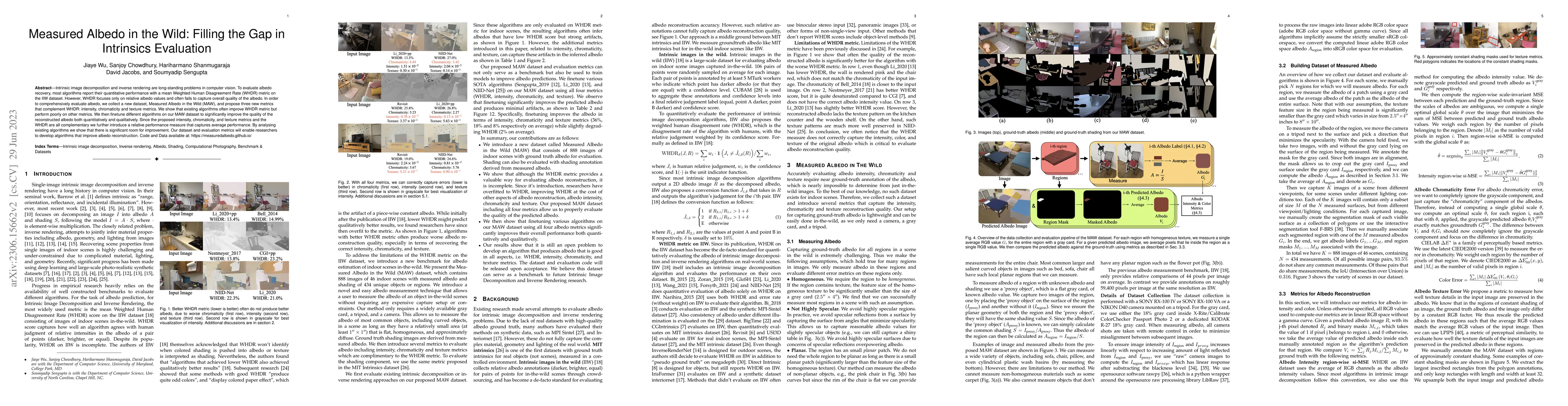 Thumbnail for Measured Albedo in the Wild: Filling the Gap in Intrinsics Evaluation