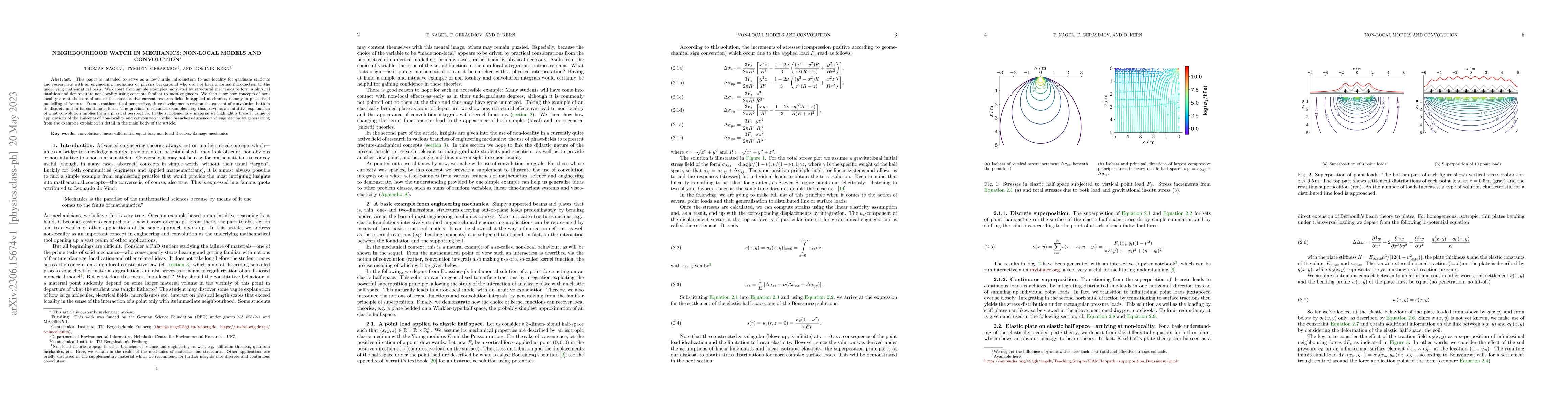 Thumbnail for Neighbourhood watch in mechanics: non-local models and convolution