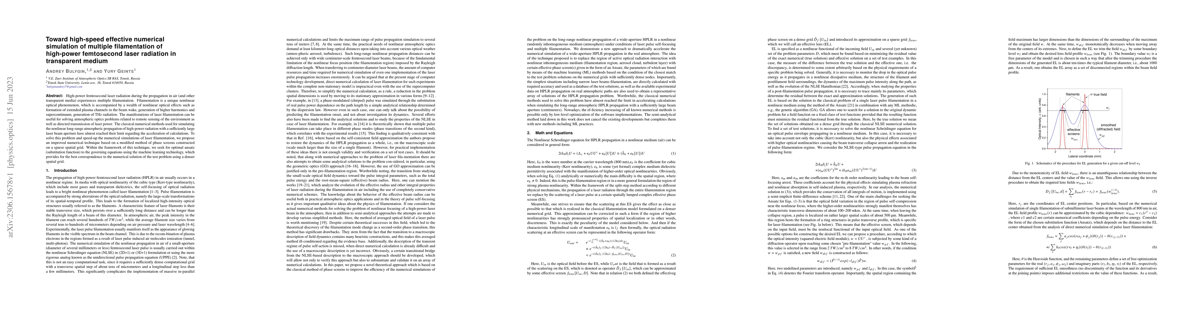 Thumbnail for Toward high-speed effective numerical simulation of multiple
  filamentation of high-power femtosecond laser radiation in transparent medium