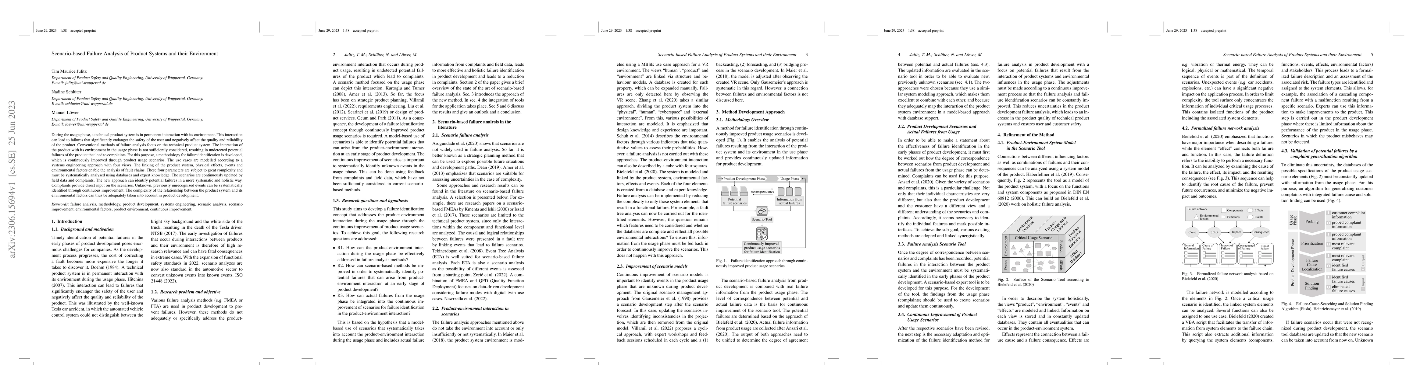 Thumbnail for Scenario-based Failure Analysis of Product Systems and their Environment