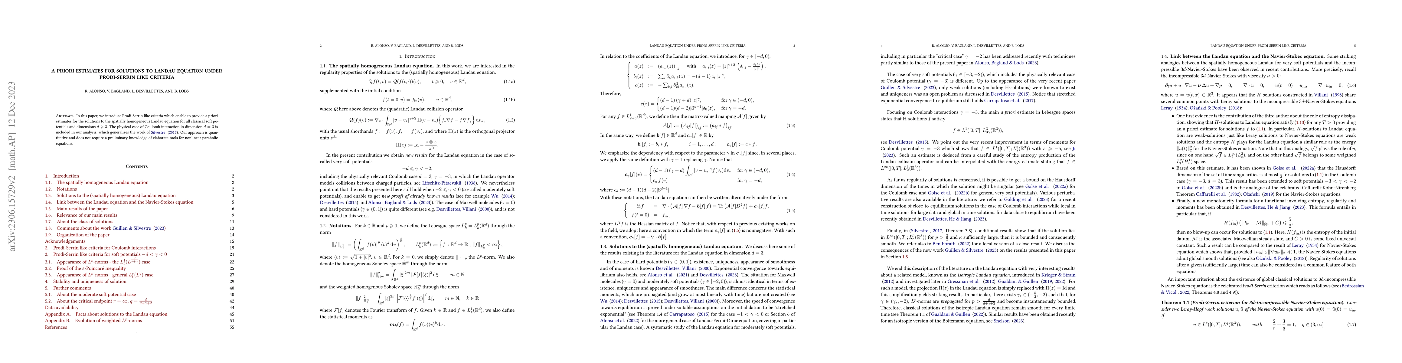 Thumbnail for A priori estimates for solutions to Landau equation under Prodi-Serrin
  like criteria