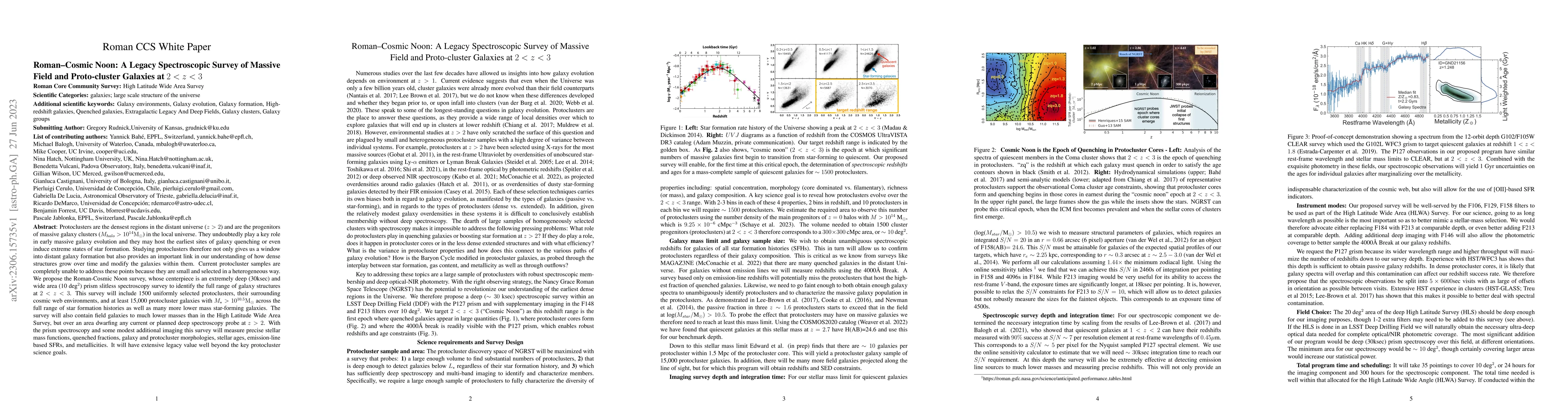 Thumbnail for Roman-Cosmic Noon: A Legacy Spectroscopic Survey of Massive Field and
  Protocluster Galaxies at $2<z<3$