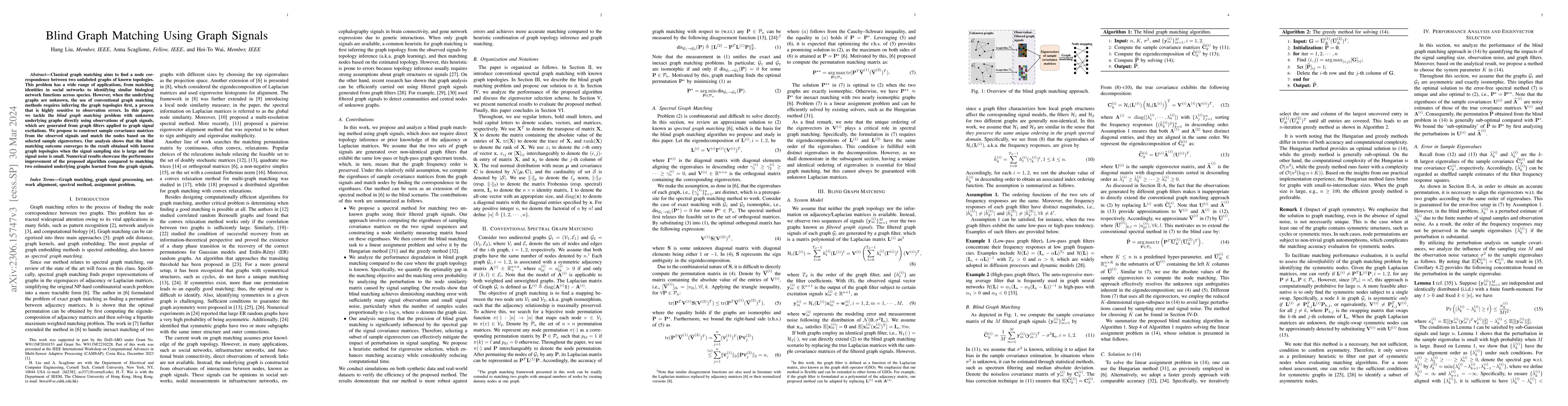 Thumbnail for Blind Graph Matching Using Graph Signals