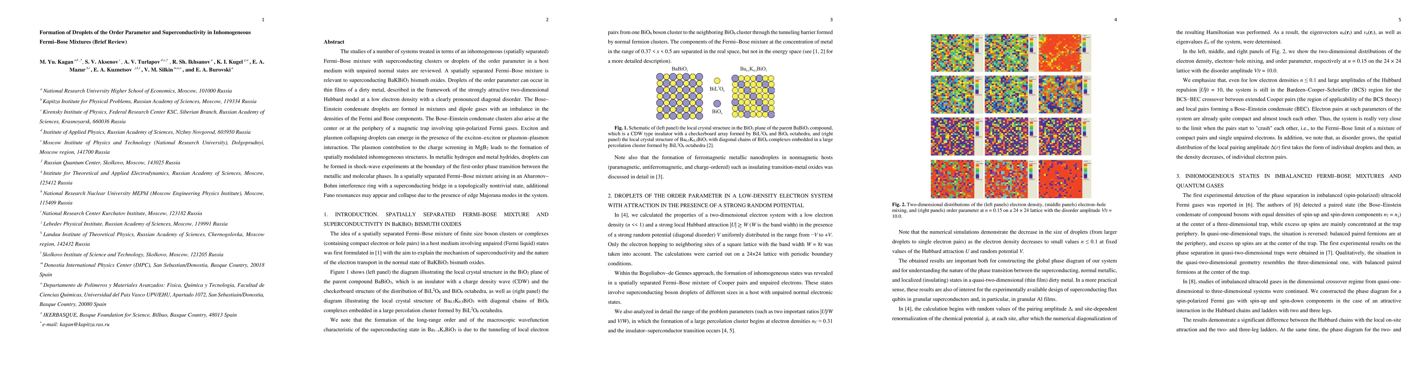 Thumbnail for Formation of droplets of the order parameter and superconductivity in
  inhomogeneous Fermi-Bose mixtures (Brief review)