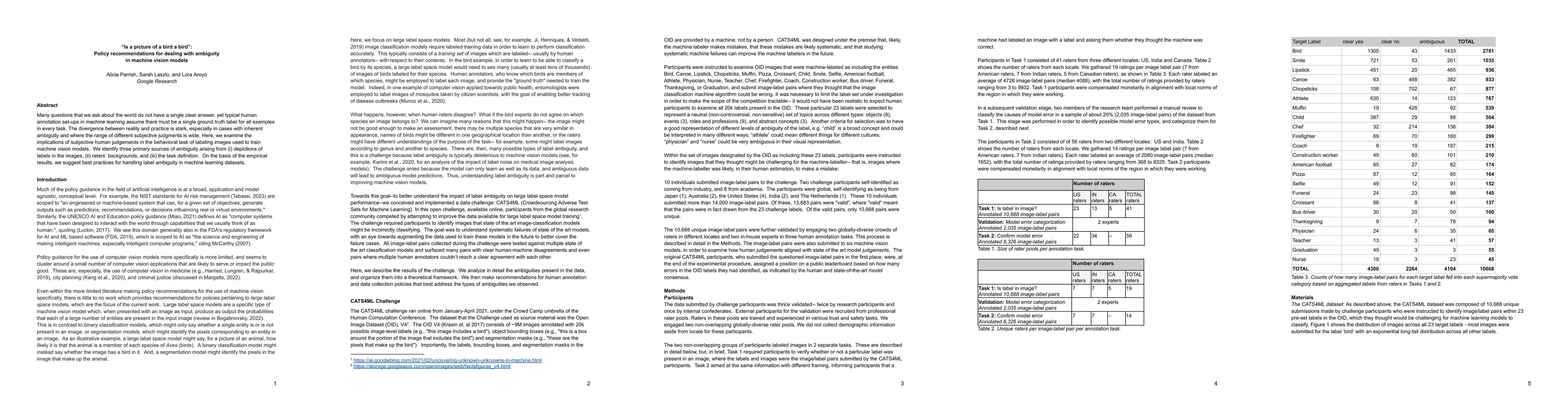 Thumbnail for "Is a picture of a bird a bird": Policy recommendations for dealing with
  ambiguity in machine vision models