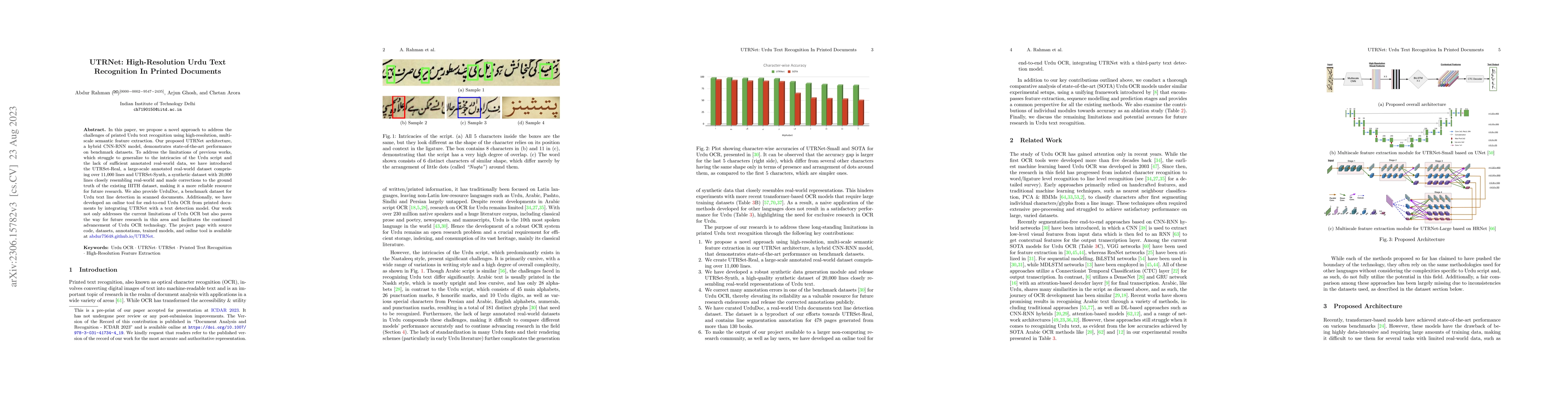 Thumbnail for UTRNet: High-Resolution Urdu Text Recognition In Printed Documents