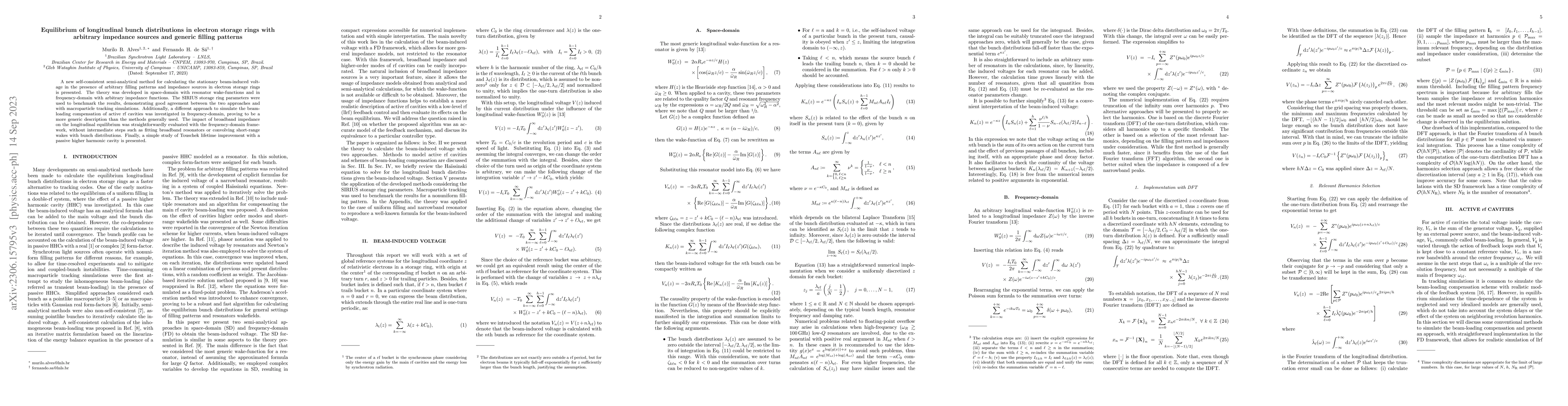 Thumbnail for Equilibrium of longitudinal bunch distributions in storage rings with
  arbitrary impedance sources and generic filling patterns
