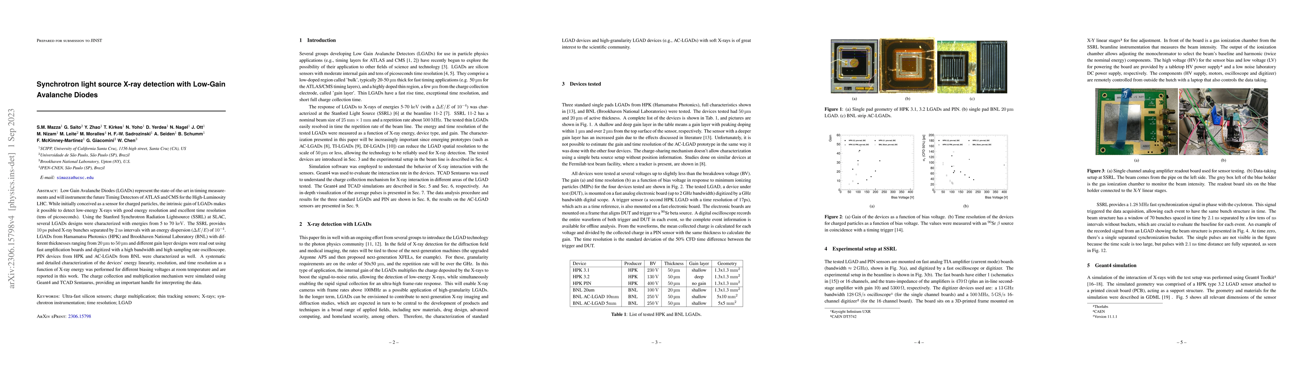 Thumbnail for Synchrotron light source X-ray detection with Low-Gain Avalanche Diodes