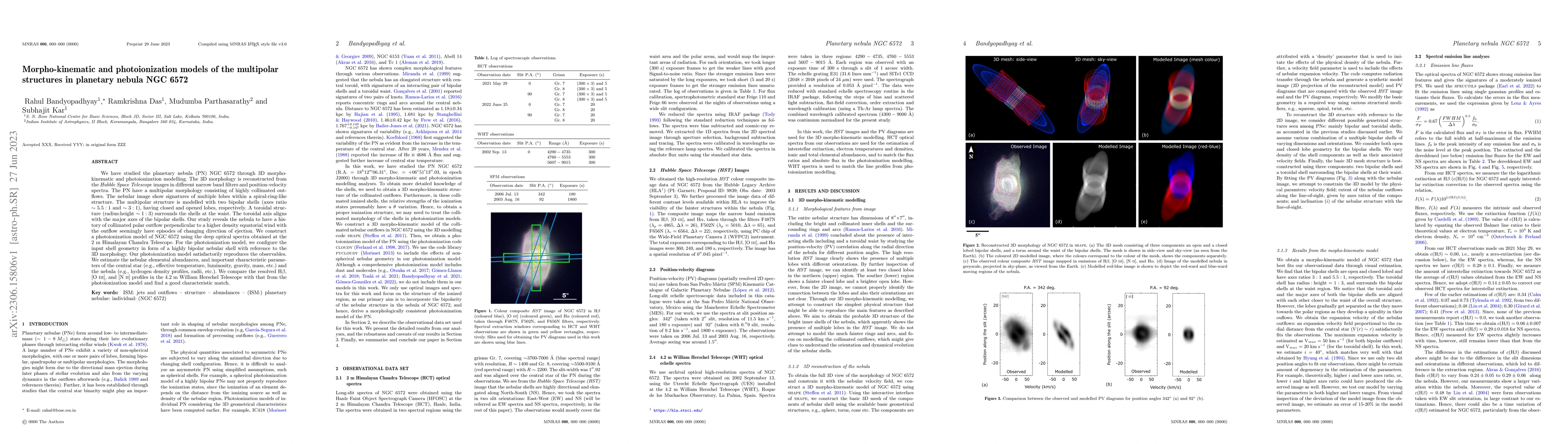 Thumbnail for Morpho-kinematic and photoionization models of the multipolar structures
  in planetary nebula NGC 6572