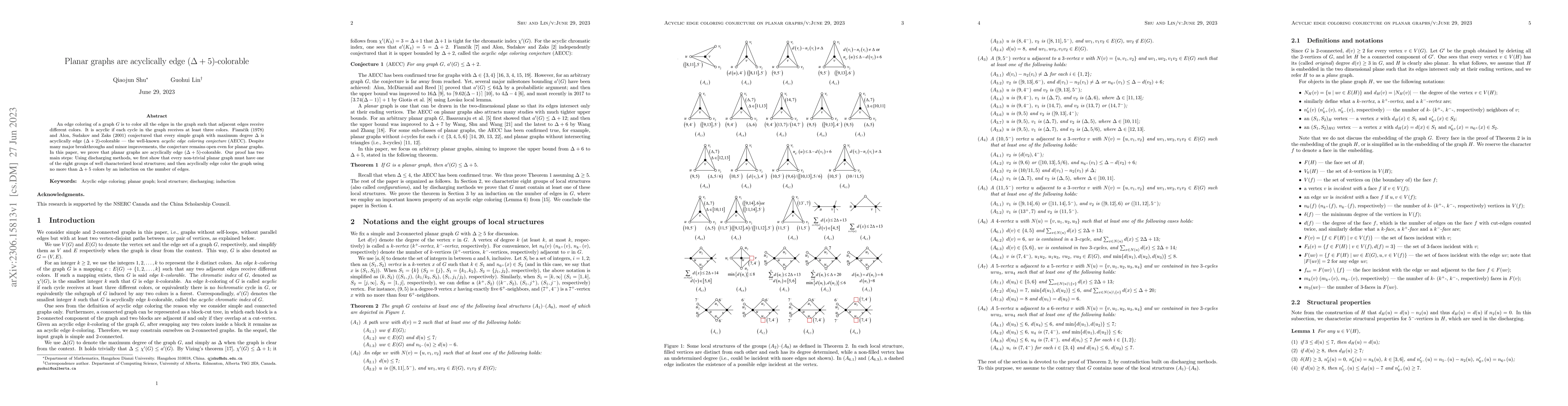 Thumbnail for Planar graphs are acyclically edge $(\Delta + 5)$-colorable