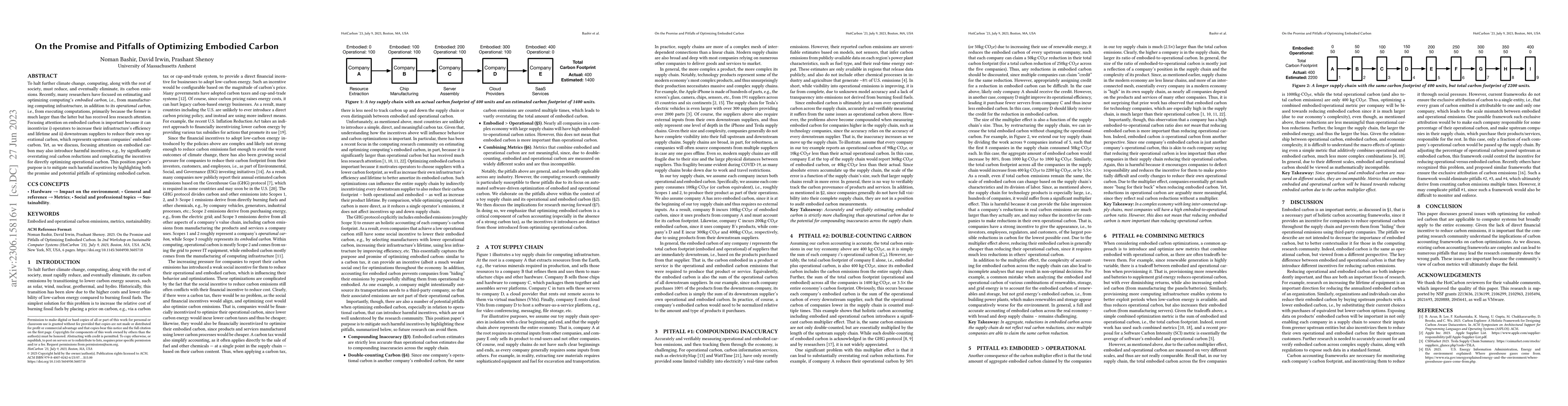 Thumbnail for On the Promise and Pitfalls of Optimizing Embodied Carbon