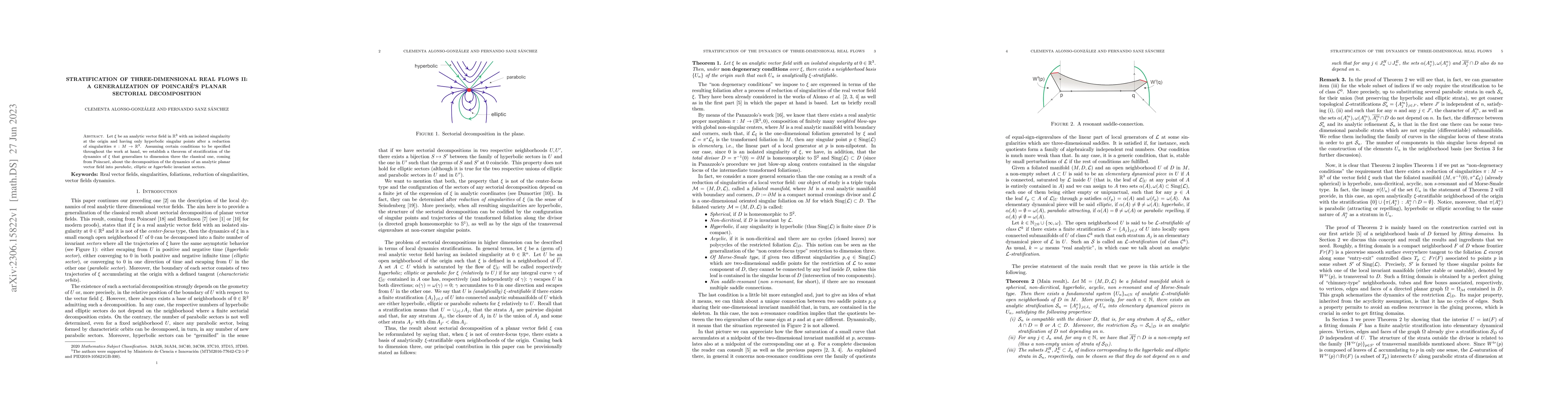 Thumbnail for Stratification of three-dimensional real flows II: A generalization of
  Poincar\'e's planar sectorial decomposition
