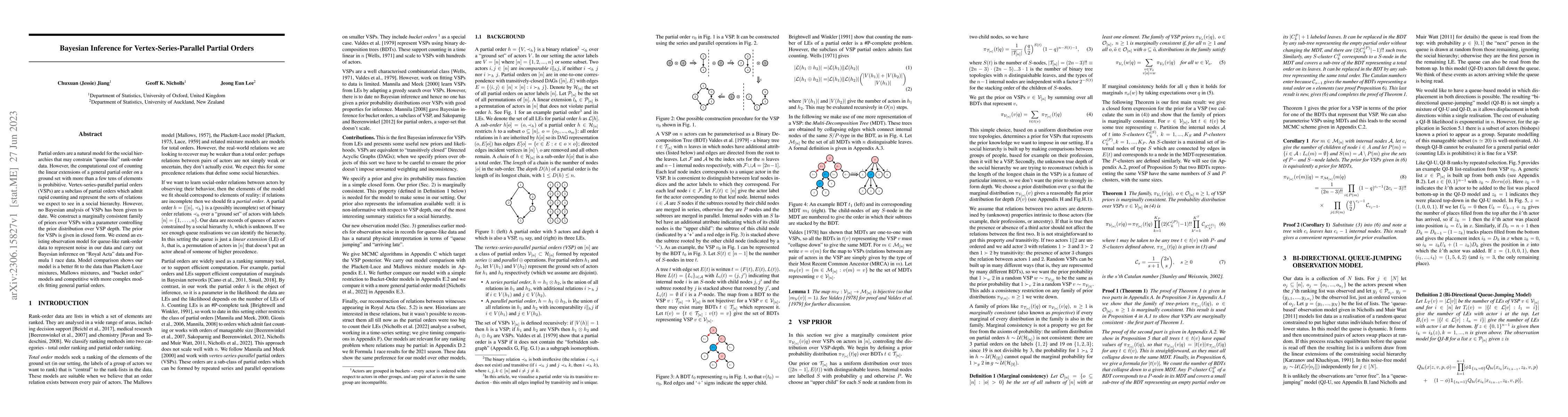 Thumbnail for Bayesian Inference for Vertex-Series-Parallel Partial Orders