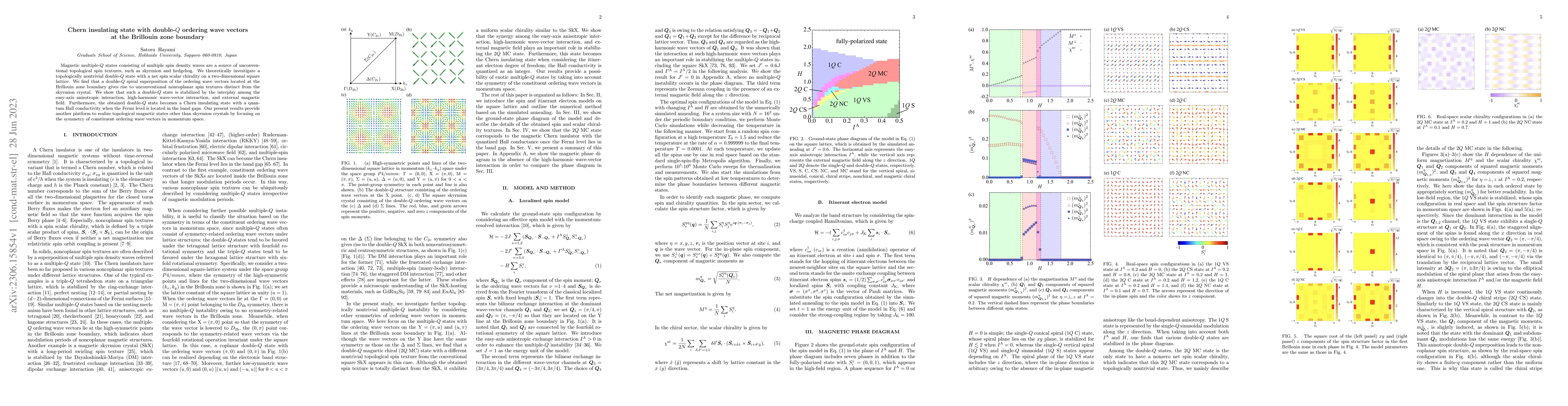 Thumbnail for Chern insulating state with double-$Q$ ordering wave vectors at the
  Brillouin zone boundary