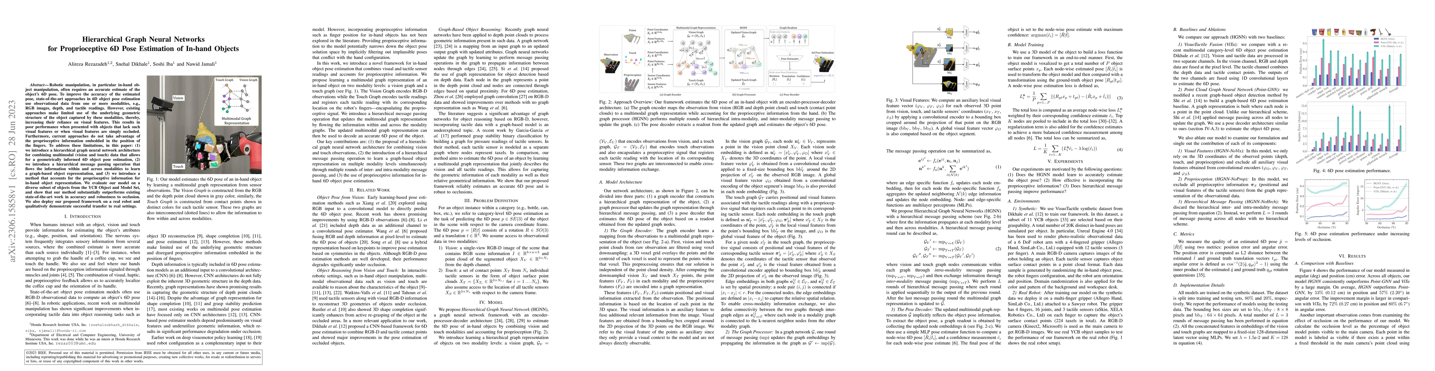 Thumbnail for Hierarchical Graph Neural Networks for Proprioceptive 6D Pose Estimation
  of In-hand Objects