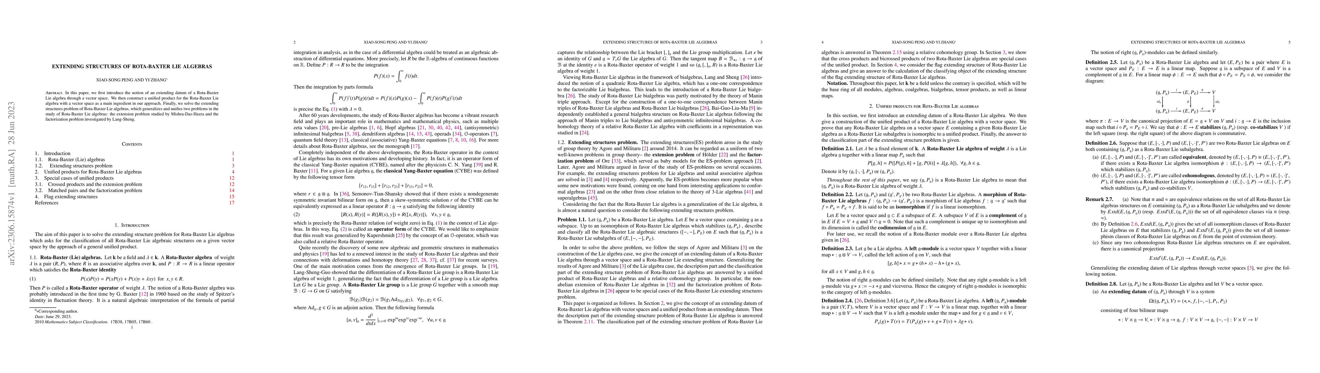 Thumbnail for Extending structures of Rota-Baxter Lie algebras